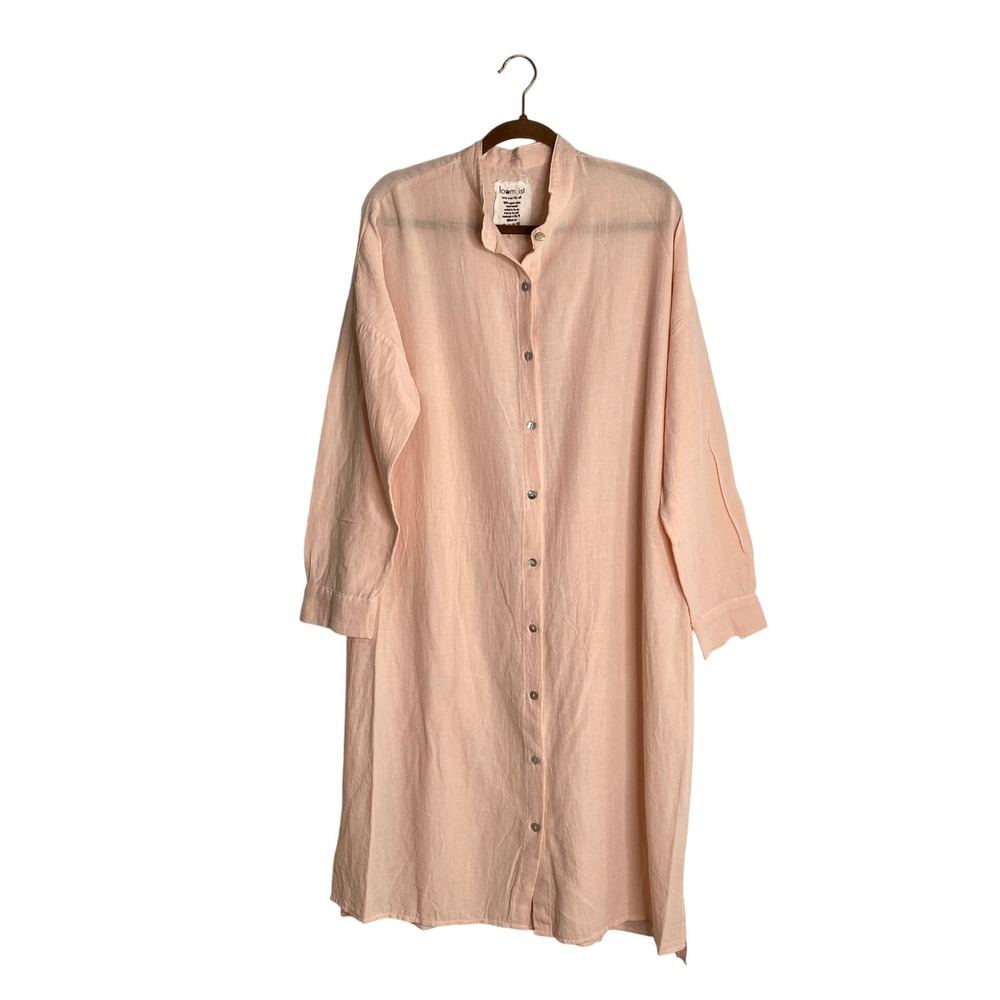 Loom.ist Peach Organic Cotton Şile Bezi Long Tunic Dress Boho Minimalist One Sz